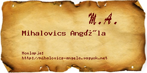 Mihalovics Angéla névjegykártya